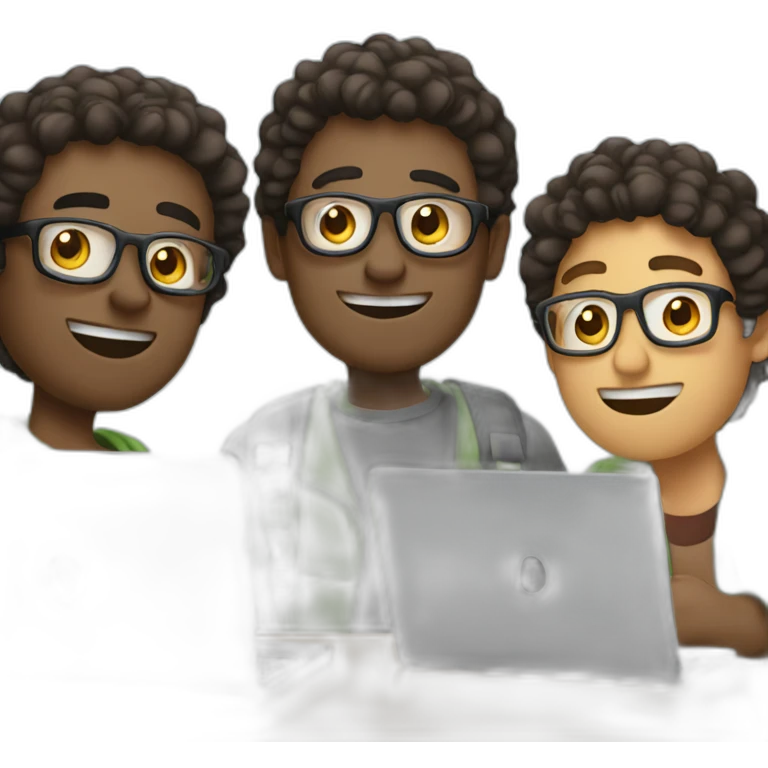 three dudes with laptops emoji