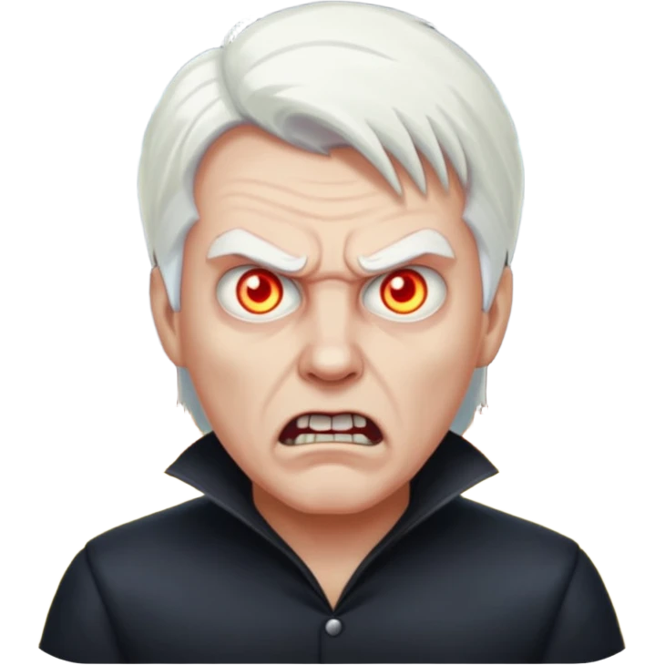 male angry poltergeist white hair emoji