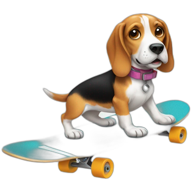 Beagle on skateboard  emoji