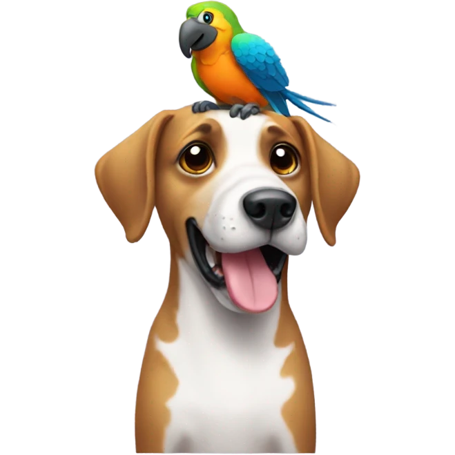 Dog with a parrot  emoji