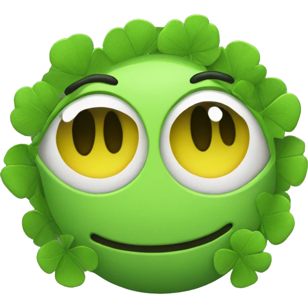 Smiley with clover eyes emoji