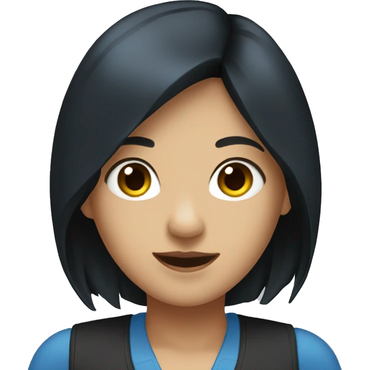 girl recepcionist with black hair and blue vest emoji
