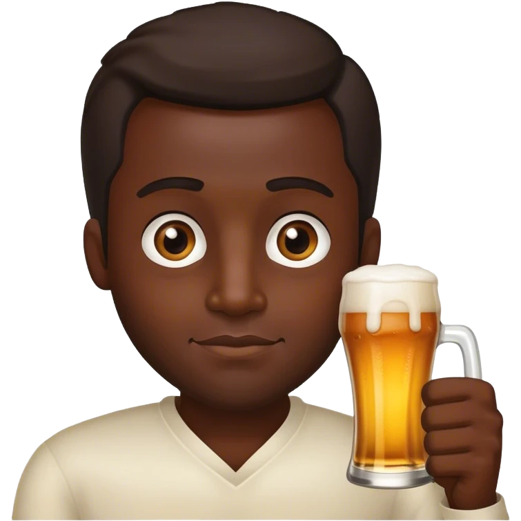Dark Black Guy with Beer  emoji