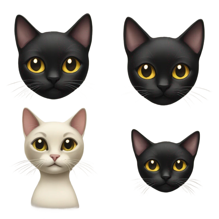 Black cat and siamese cat emoji