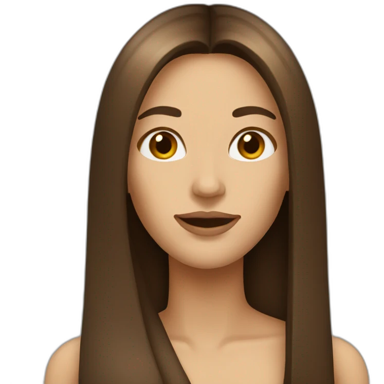 woman with very long brown straigth hair emoji