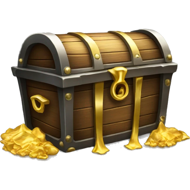 pirate chest with gold flowing out emoji