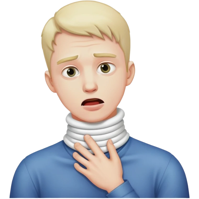 Man choking his neck emoji