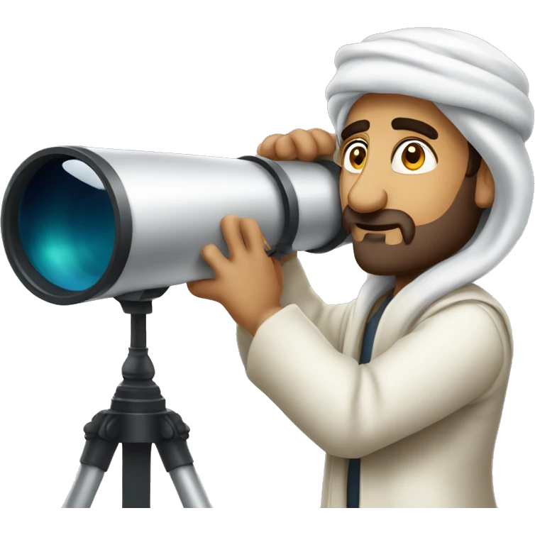 middle eastern man looking through nautical telescope  emoji
