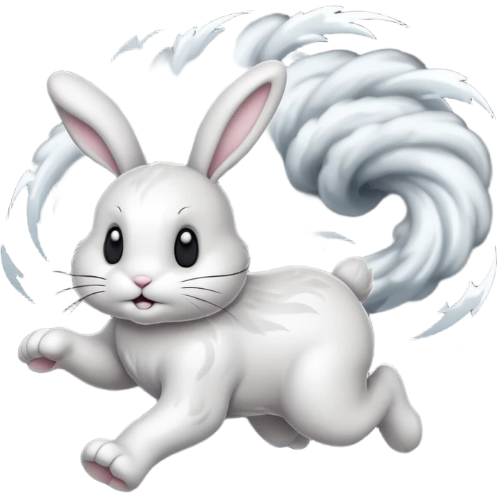 Bunny running from tornado emoji