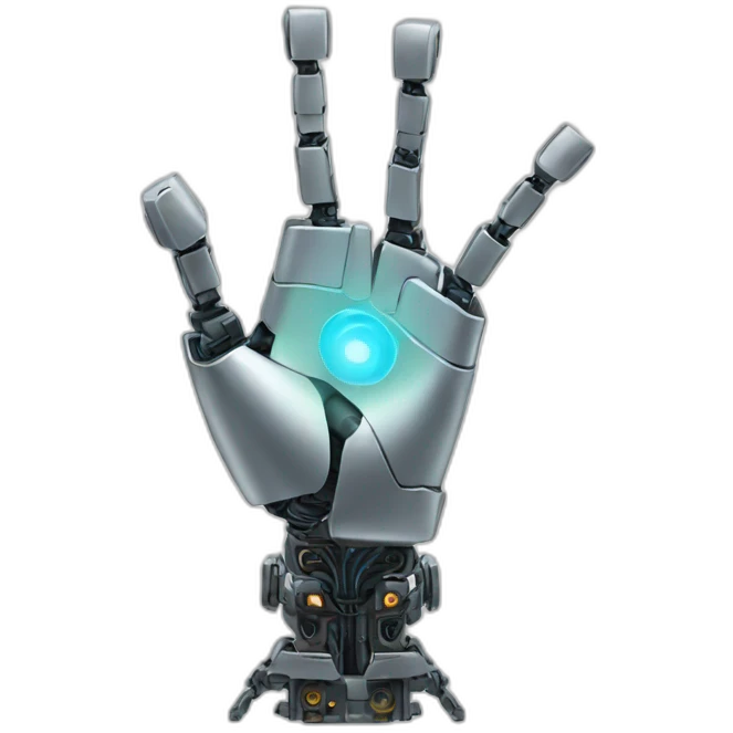 robot rising hand emoji