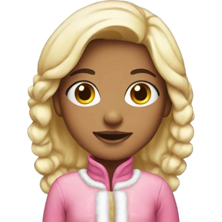 Pretty girl in a pink Santa outfit  emoji