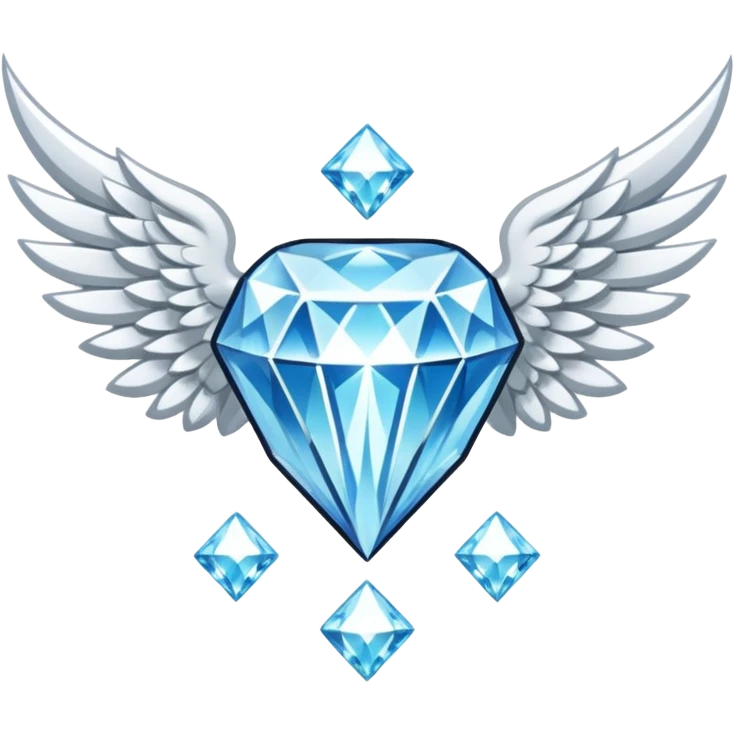 holy diamond emblem with white wings and diamond in the middle emoji