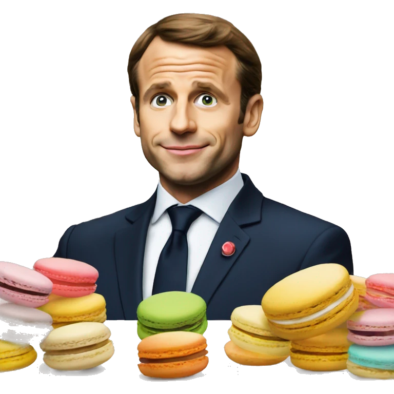Macron qui mange des macarons emoji