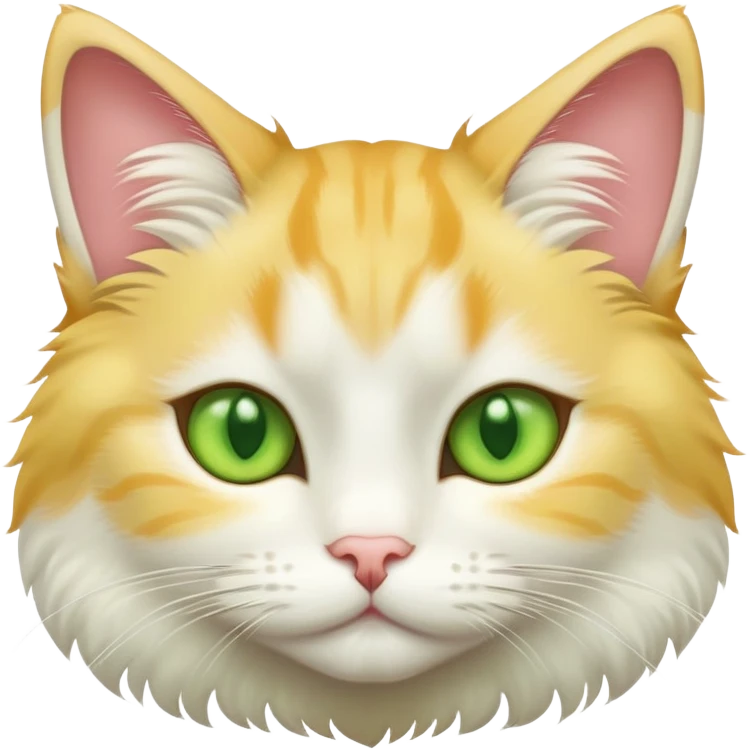 Yellow and white cat with green eyes emoji
