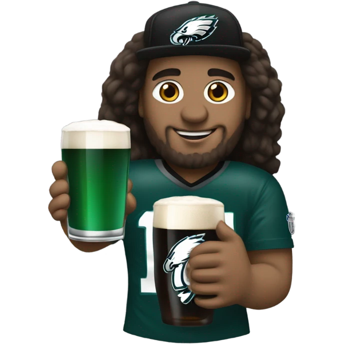 Philadelphia eagles fan drinking a Guinness emoji