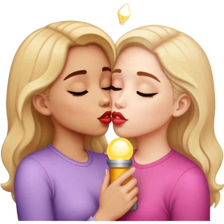 150 girl with 180 girl kissing emoji