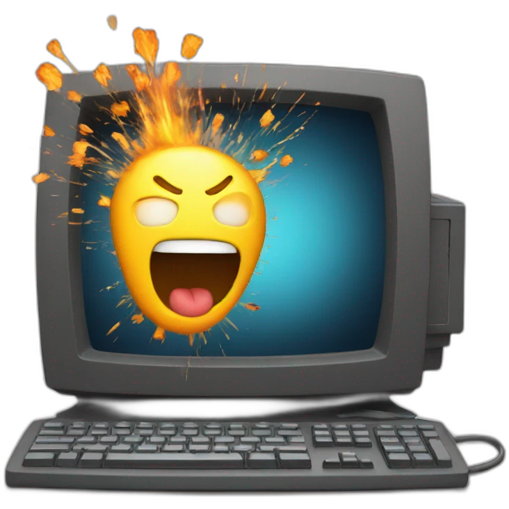 computer exploding emoji