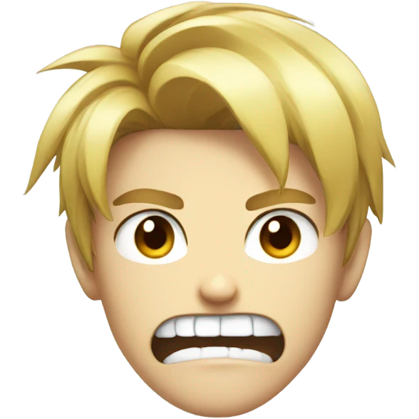 anime boy with angry face and angry teeth emoji