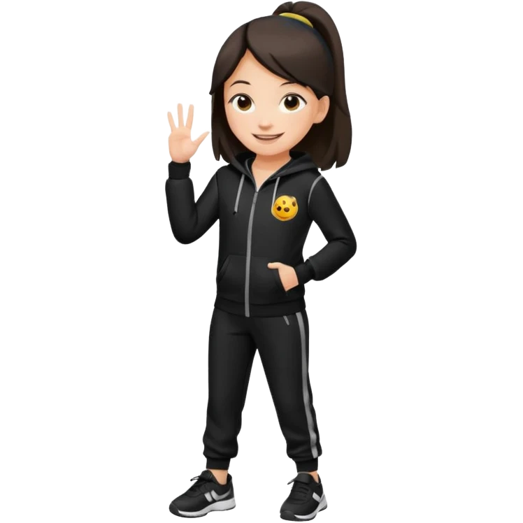 검은 트레이닝복  입은 초딩여자 아이. emoji