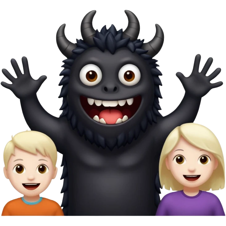 do me a black monster with kids around him emoji