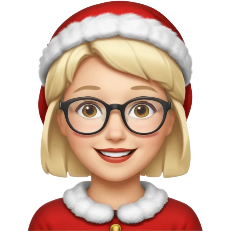 female Santa Claus with glasses with blond short hair emoji
