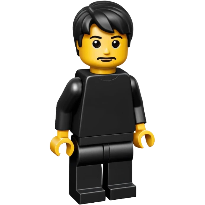 A good looking, realistic and isometric lego black on black background emoji