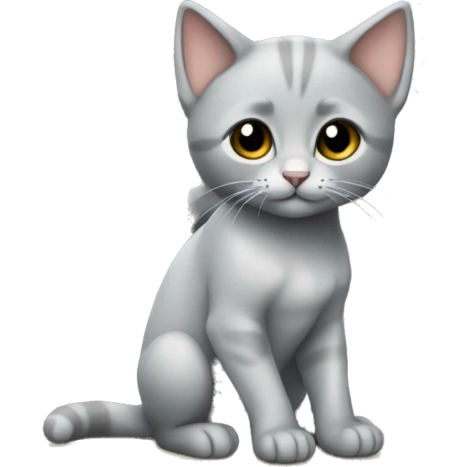 grey kitten sitting on the table  emoji