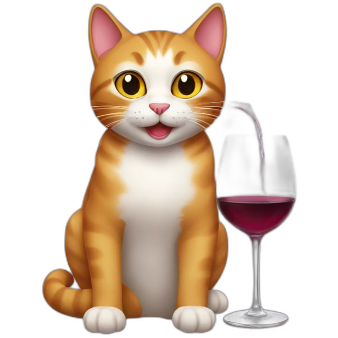 Cat drink wine emoji