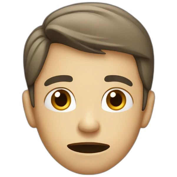 Confused person with calm smile emoji