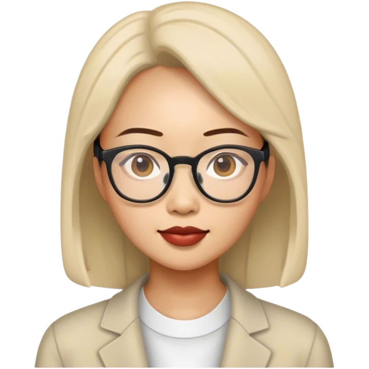 Asian woman with glasses emoji