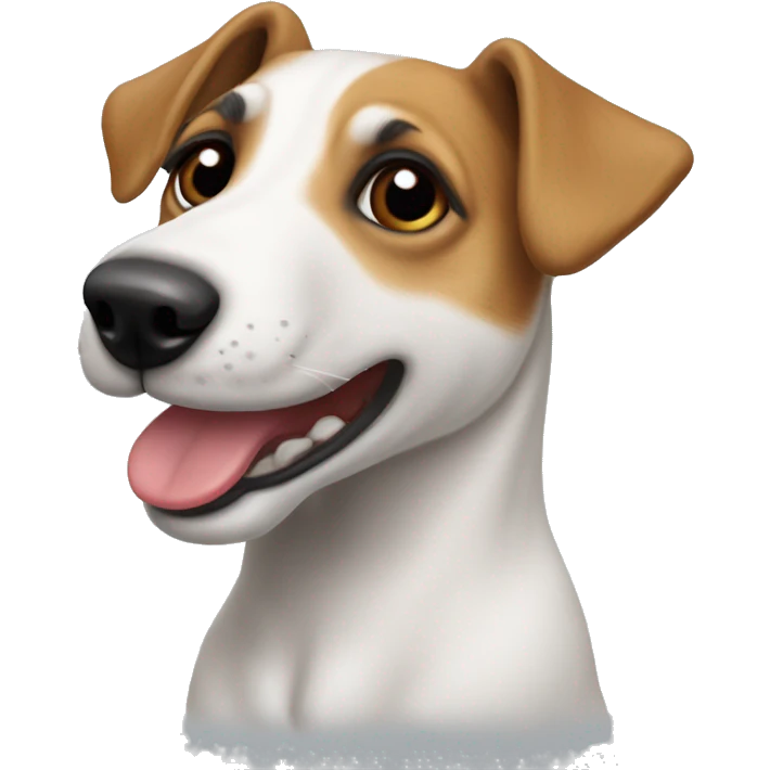 2 perros raza jackrussel felices  emoji