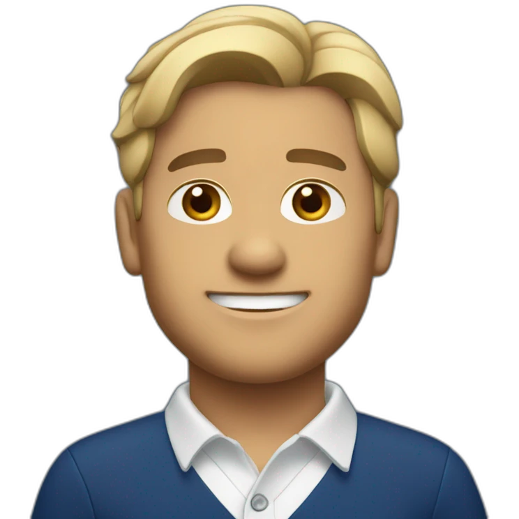 Kurt cuban wearing polo navy blue shirt emoji