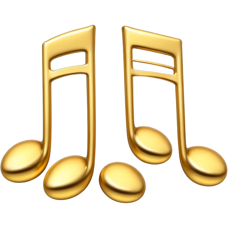 drei musiknoten in goldfarben emoji