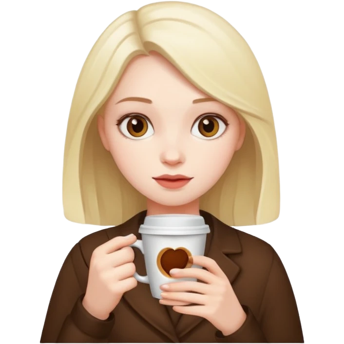 Menina com café na mão  emoji