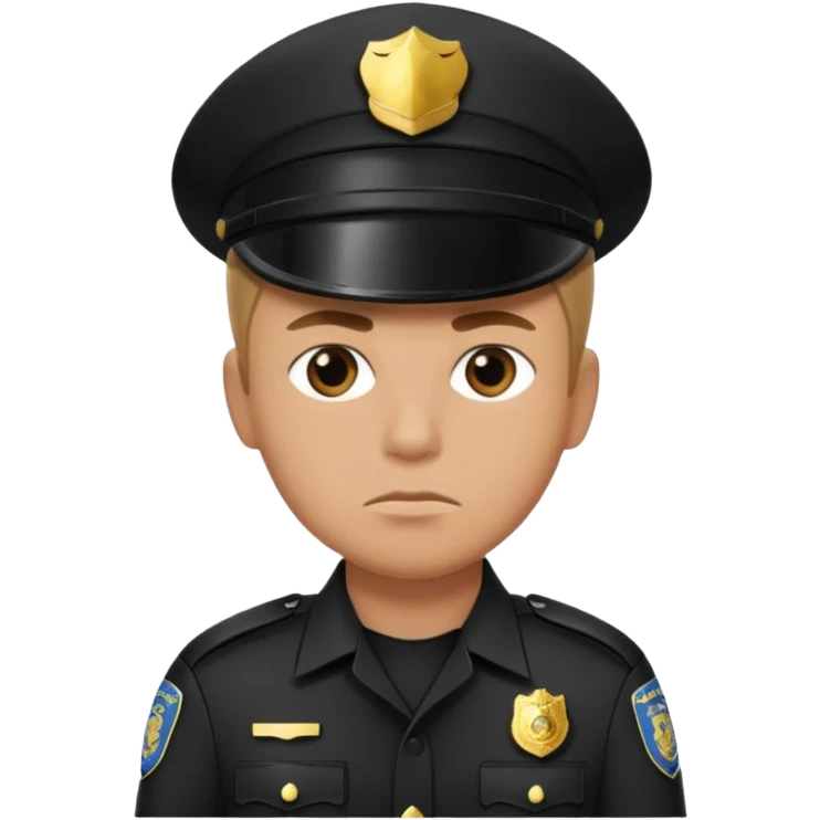 police with black unfiorm emoji