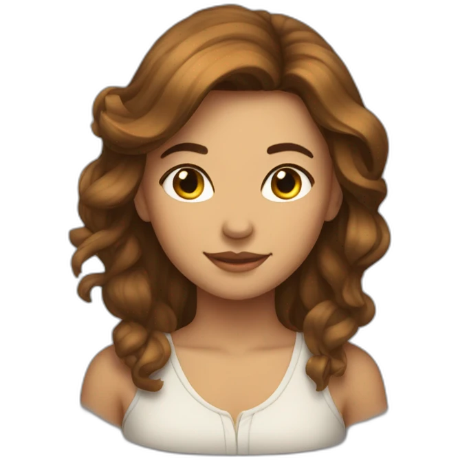 femme aux cheveux brun avec un chignion emoji