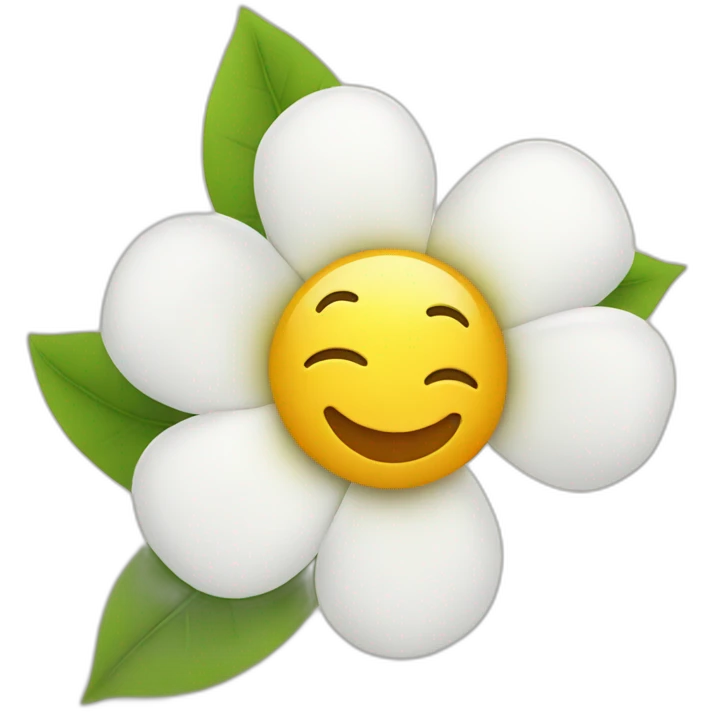 Flower with a smile emoji