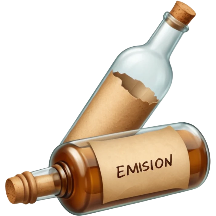 glass bottle with a paper message inside emoji