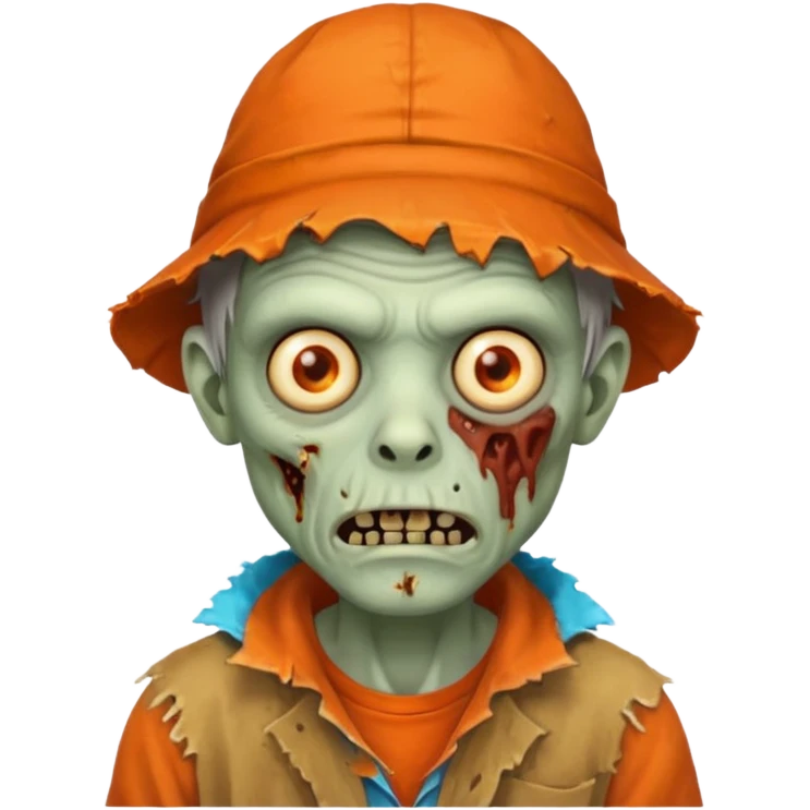 zombie man in orange hats emoji