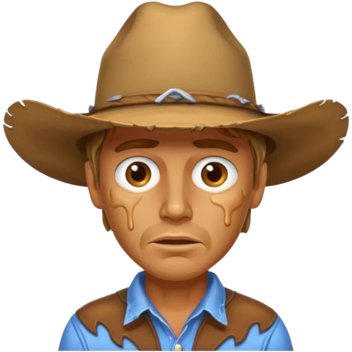 Melting face cowboy emoji