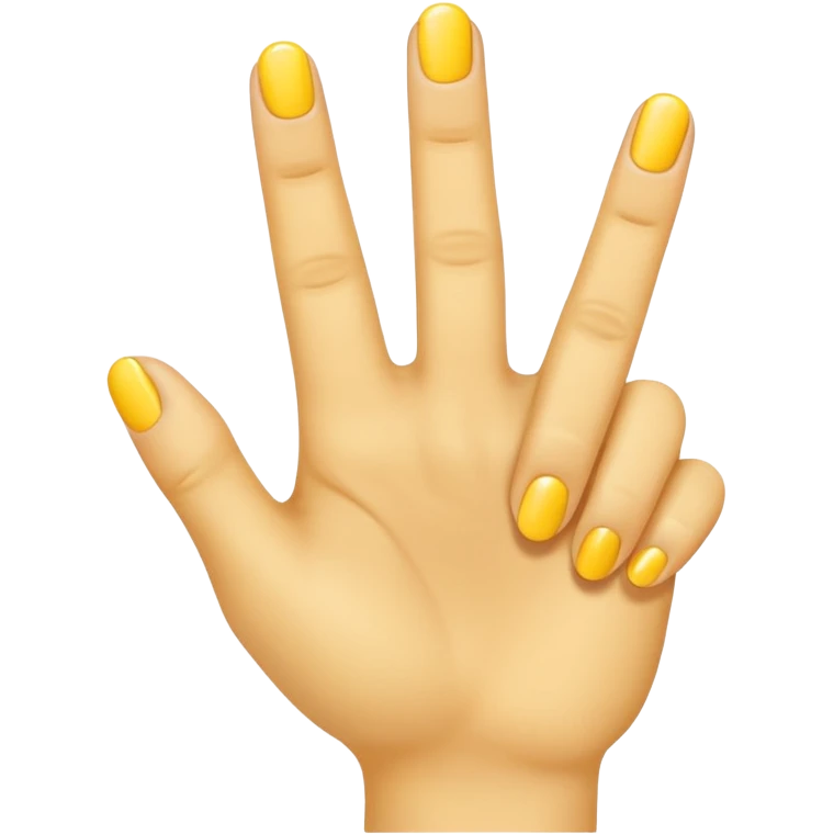 Yellow hand, showing ring finger, emoji