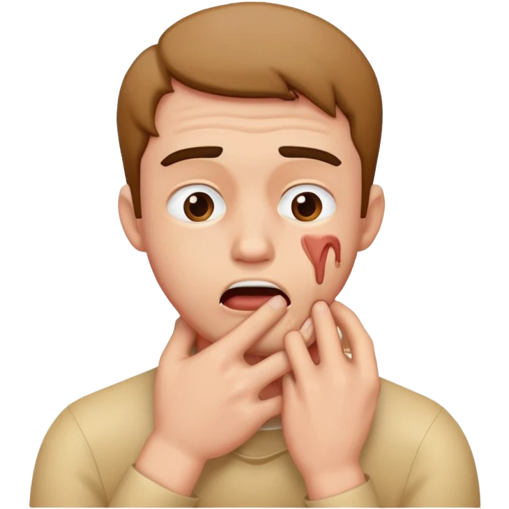 man choking himself emoji