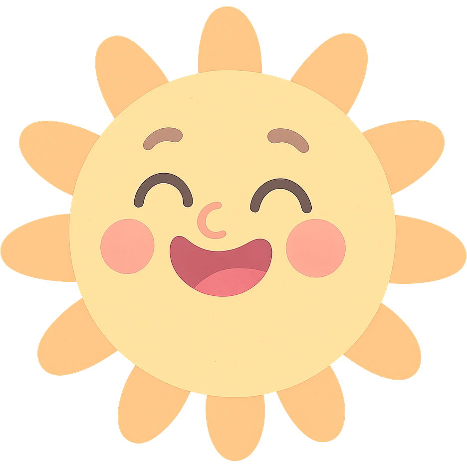 a smiling sun with soft pastel colors emoji