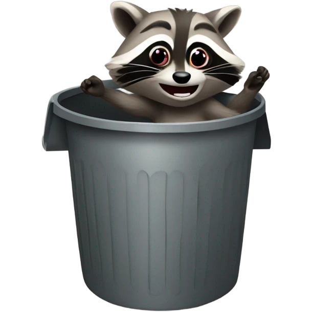 Raccoon dancing on trash can emoji