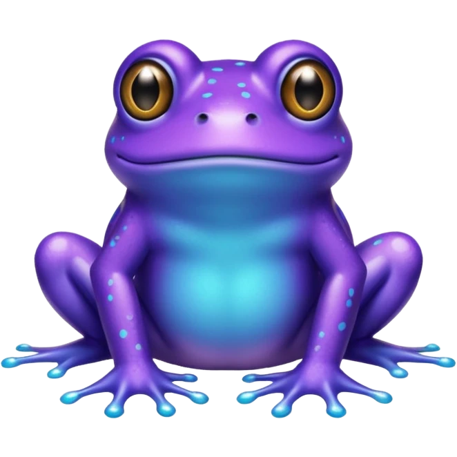 glitter purple and cian frog emoji