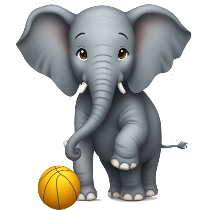 elephant playing with ball emoji