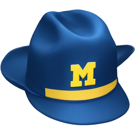 Blue hat with Michigan logo emoji
