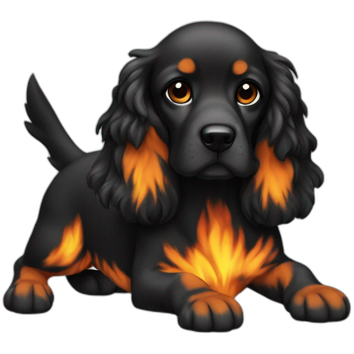cocker fire black emoji