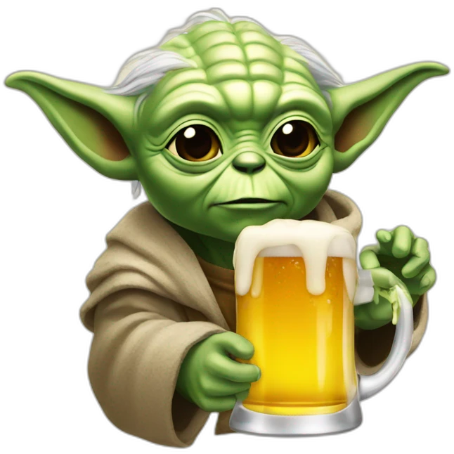 Yoda-drink-beer emoji