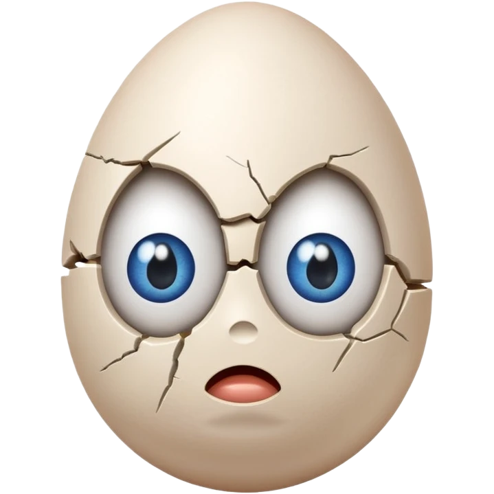 egg emoji with eyes looking confused emoji